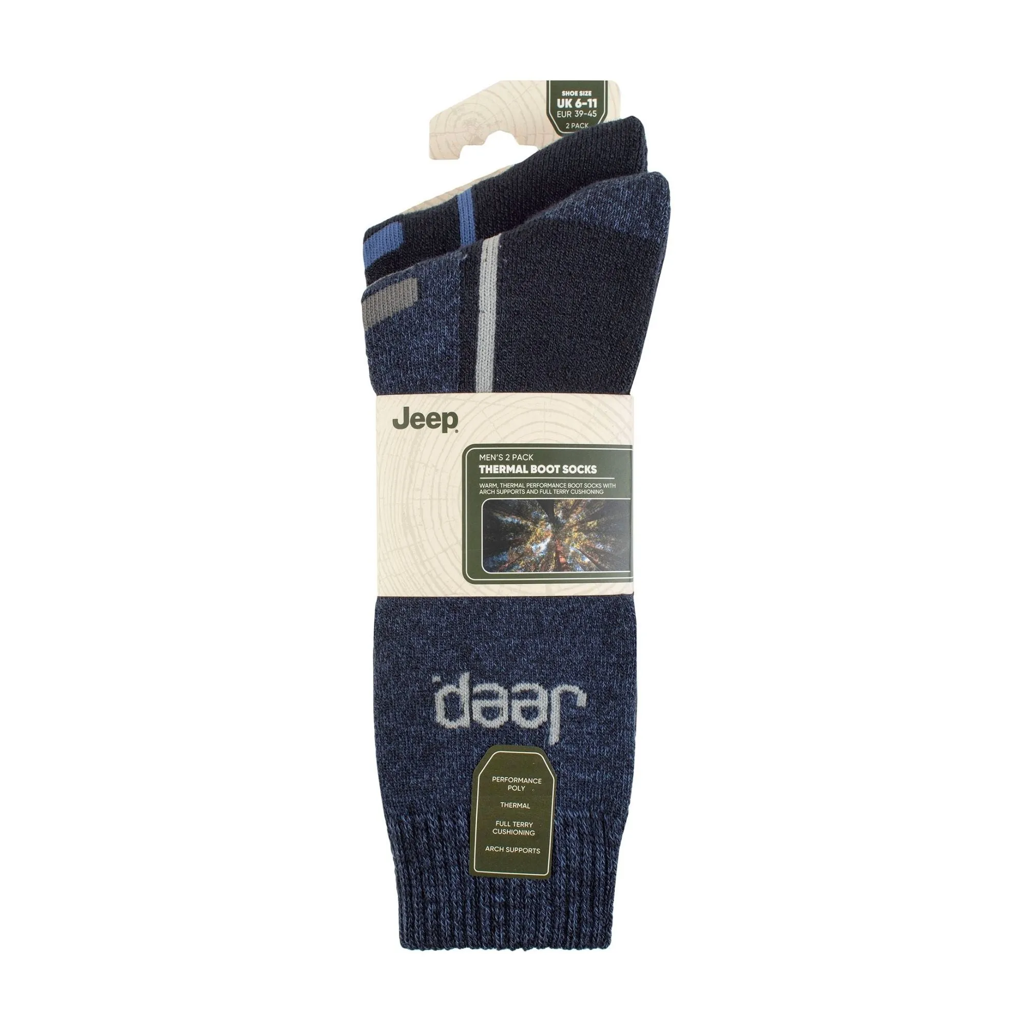 Men's 2 Pack Tech Thermal Boot Socks | Chunky Winter Performance Socks