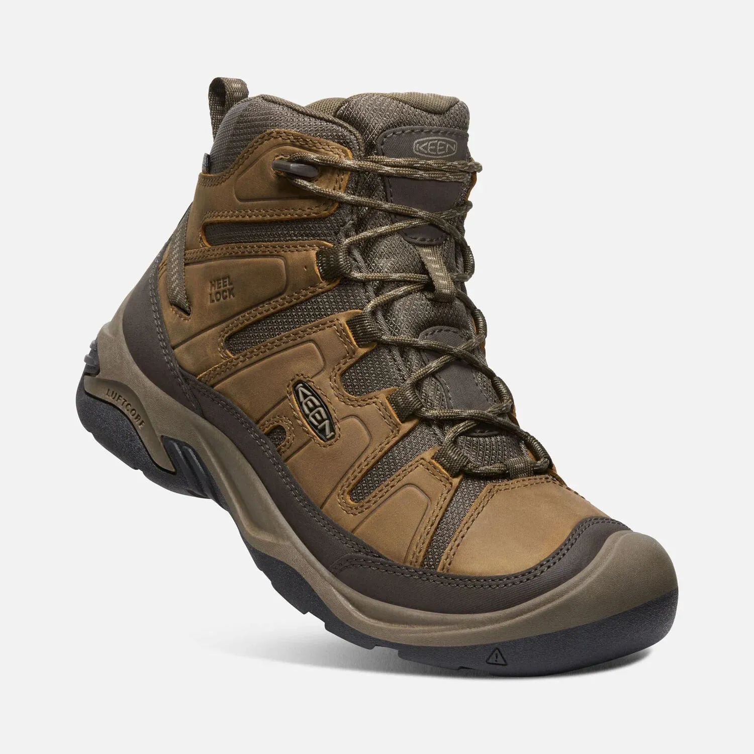 MENS KEEN CIRCADIA MID WATERPROOF BOOT - BISON/BRINDLE