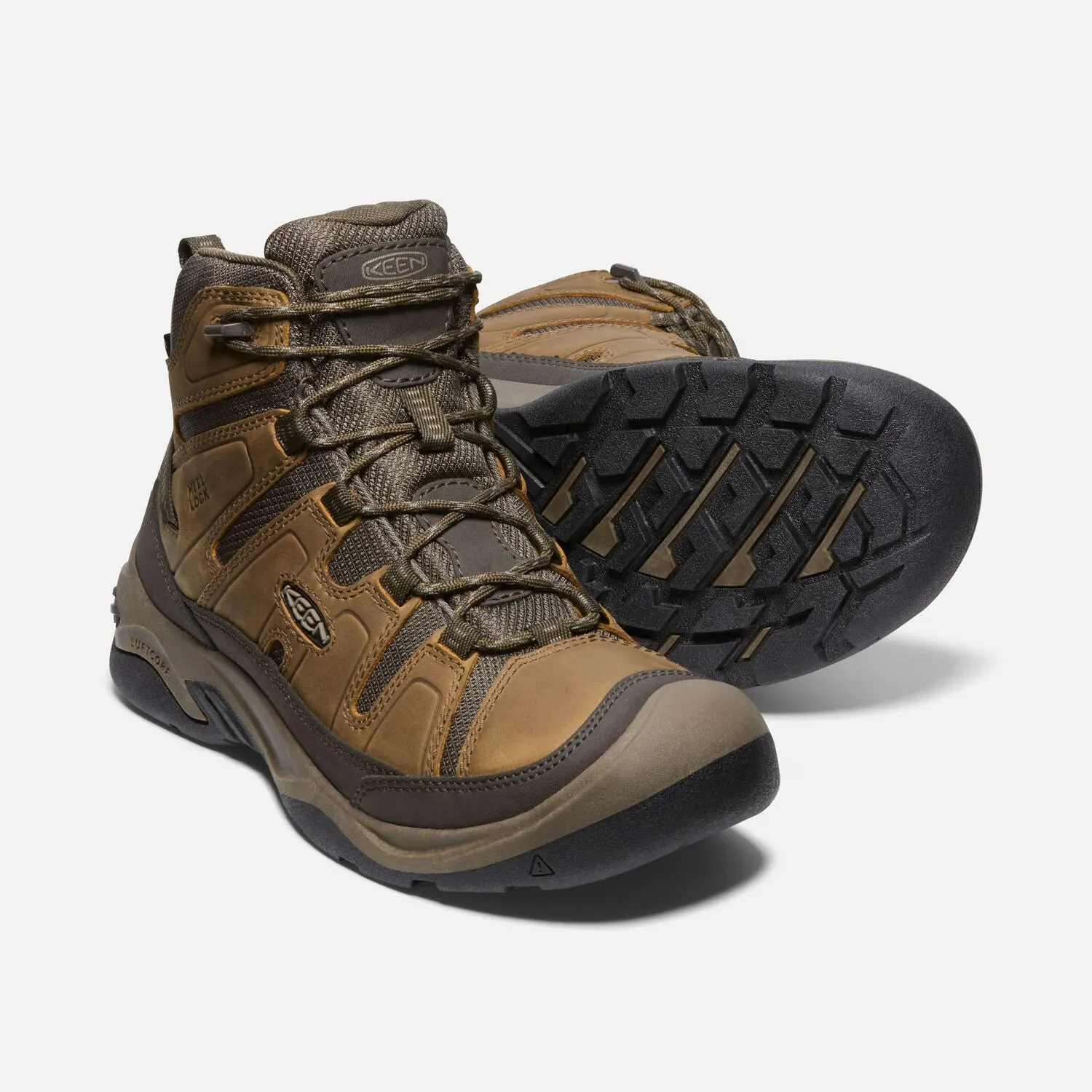 MENS KEEN CIRCADIA MID WATERPROOF BOOT - BISON/BRINDLE