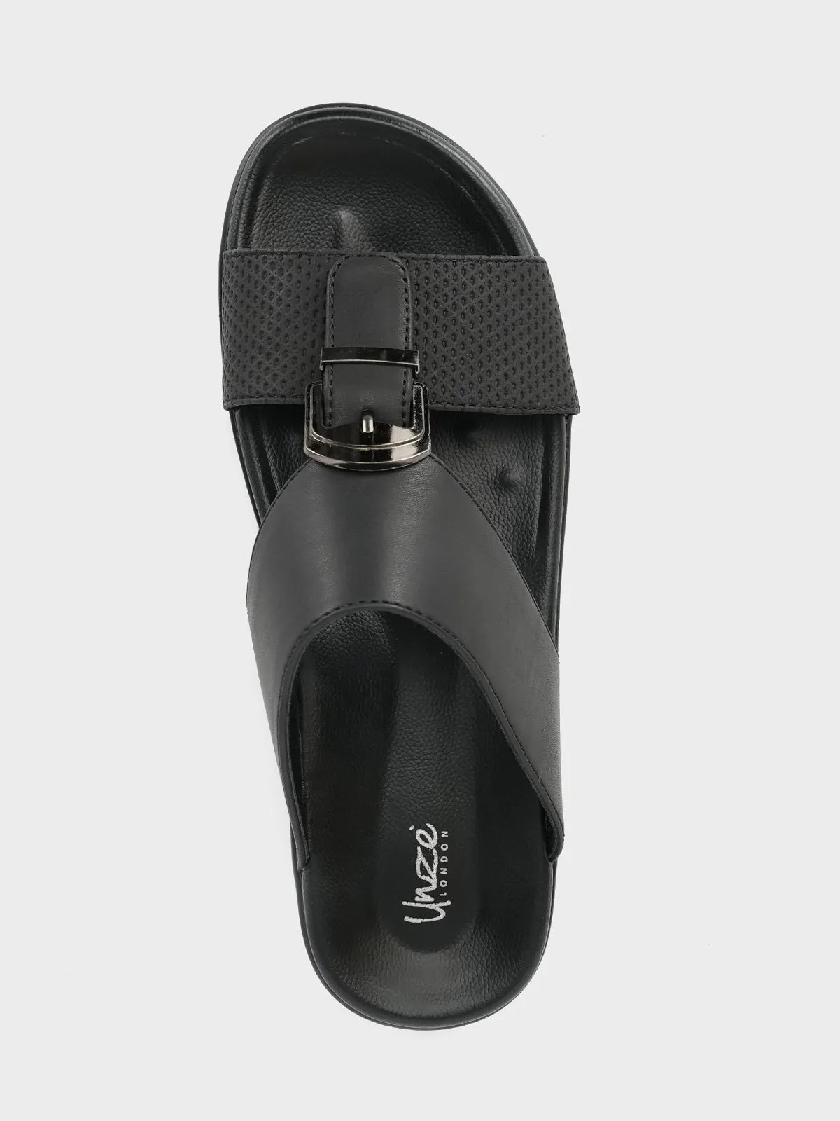 Mens "OLEH" Buckled Flat Summer Slippers