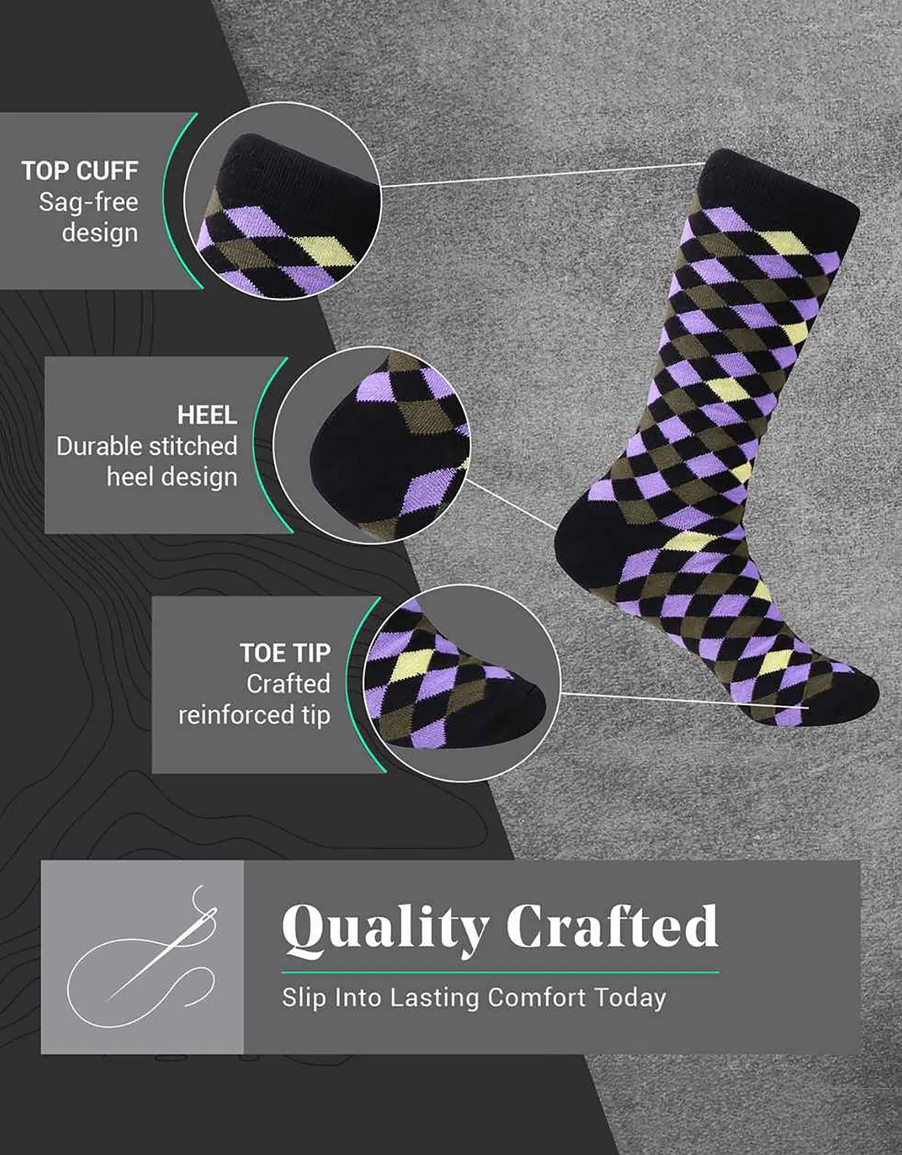 Men's Retro Collection Dress Socks 6 Pack