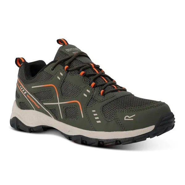 Men's Vendeavour Waterproof Walking Shoe Dark Khaki Blaze Orange