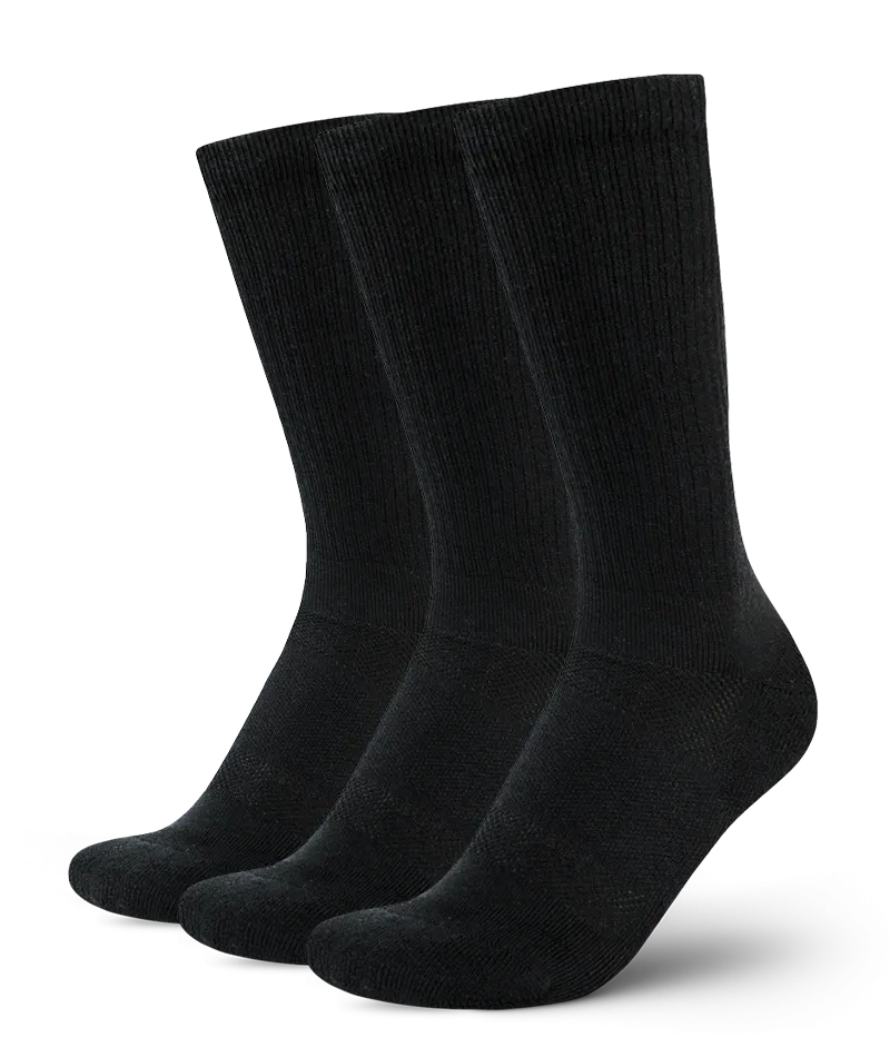 Merino Crew Socks Black 3-Pack
