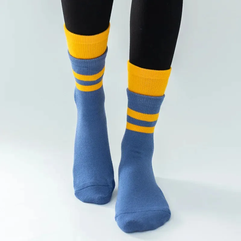 Mid-Tube Women's Yoga Socks - Non-Slip Breathable Pilates Sports Socks, Ladies Cotton Fitness Dance Ballet Indoor Floor Socks