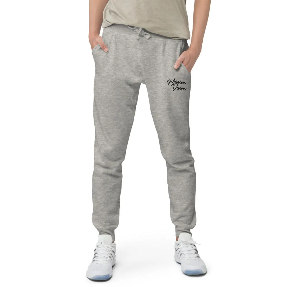 Mission Vision Unisex Fleece Sweatpants (Black Stitch)