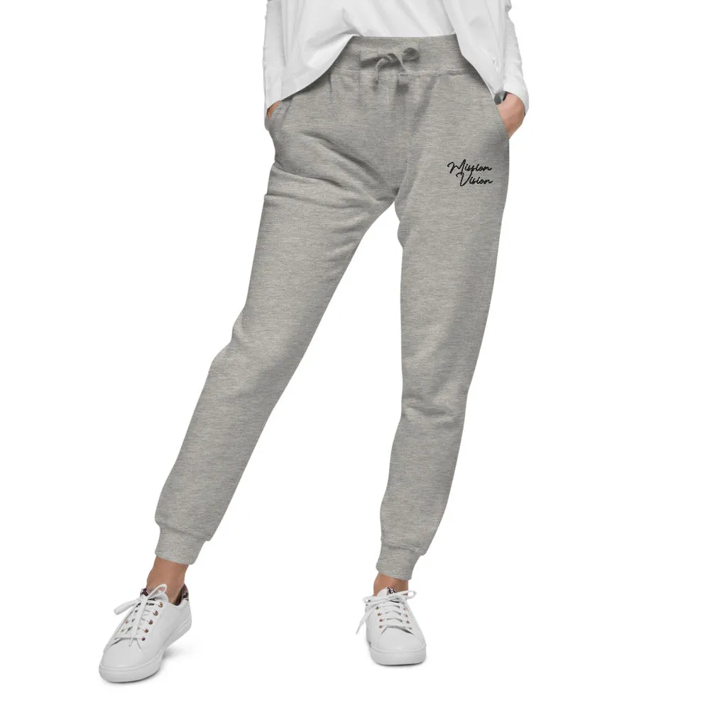 Mission Vision Unisex Fleece Sweatpants (Black Stitch)