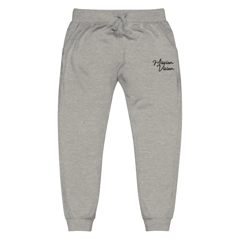 Mission Vision Unisex Fleece Sweatpants (Black Stitch)