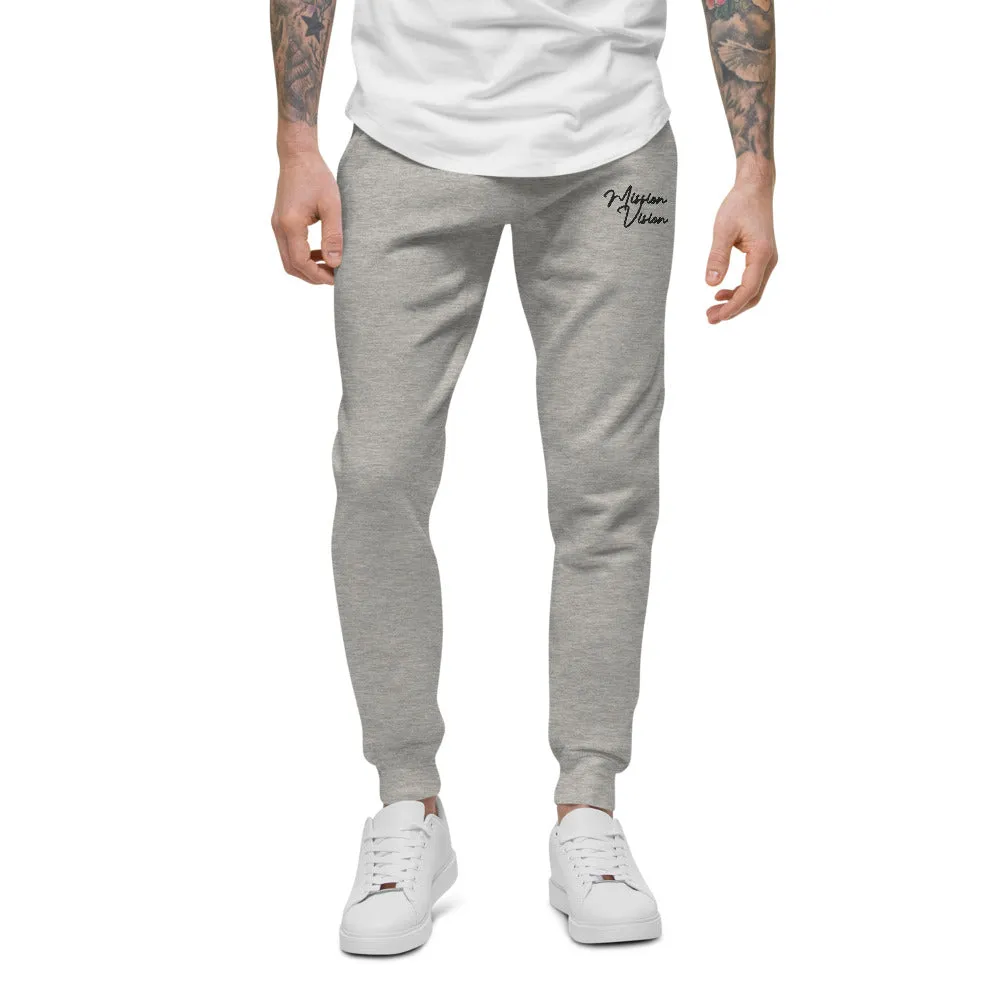 Mission Vision Unisex Fleece Sweatpants (Black Stitch)