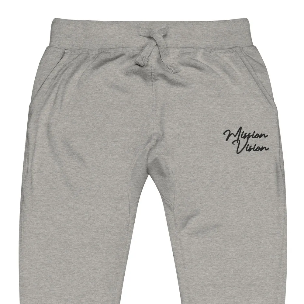 Mission Vision Unisex Fleece Sweatpants (Black Stitch)