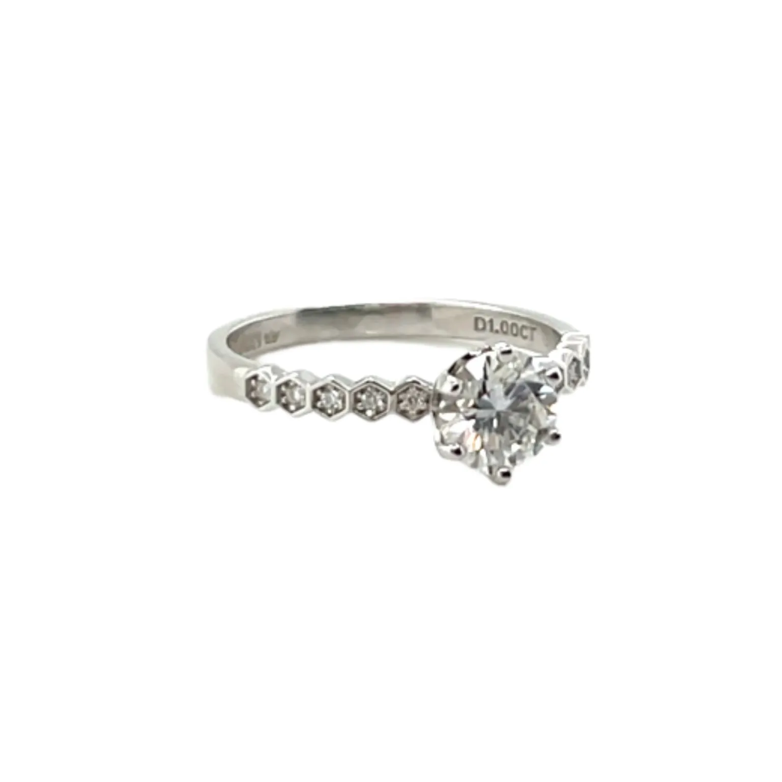 Modern Solitaire Lab-Created Moissanite Engagement Ring in Sterling Silver - M100429