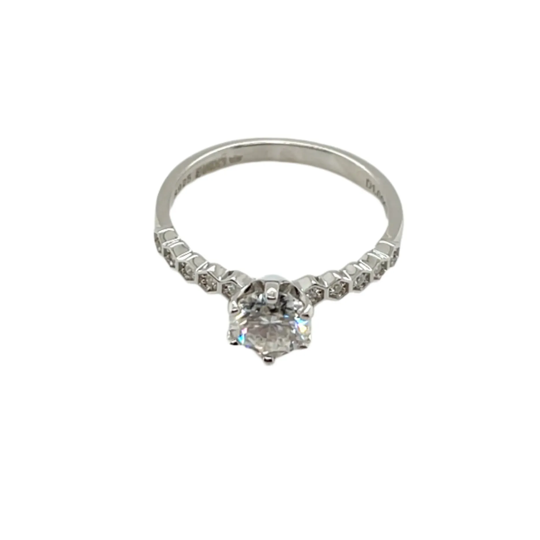 Modern Solitaire Lab-Created Moissanite Engagement Ring in Sterling Silver - M100429