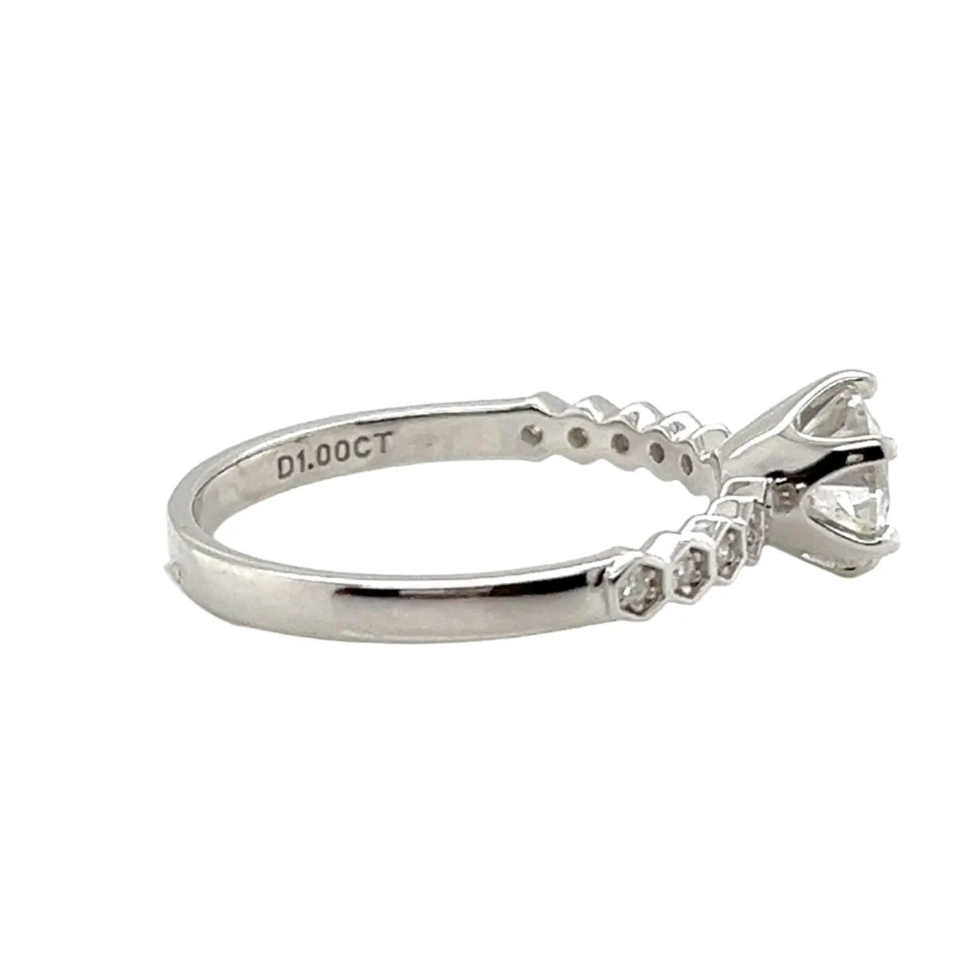 Modern Solitaire Lab-Created Moissanite Engagement Ring in Sterling Silver - M100429