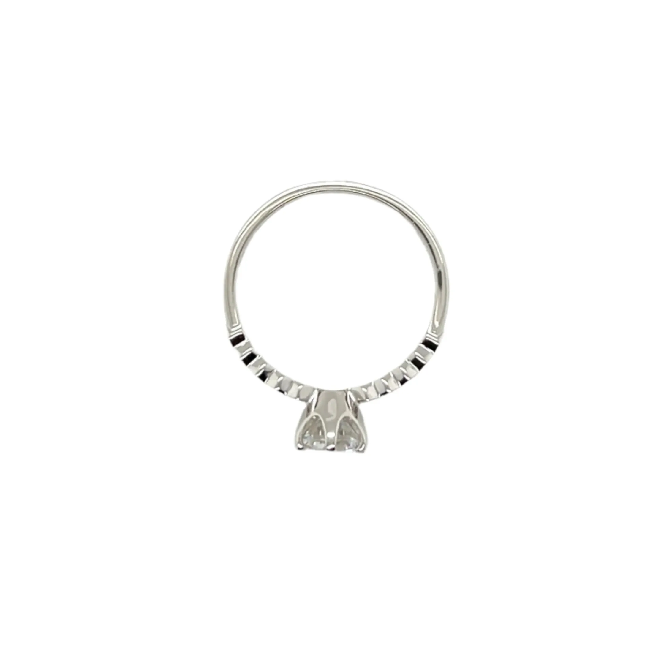 Modern Solitaire Lab-Created Moissanite Engagement Ring in Sterling Silver - M100429
