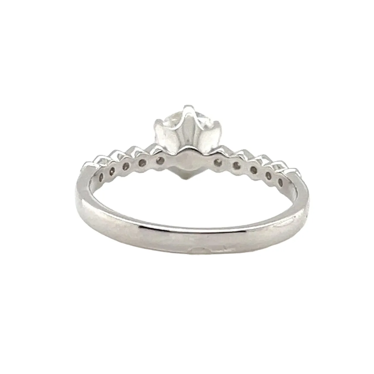 Modern Solitaire Lab-Created Moissanite Engagement Ring in Sterling Silver - M100429