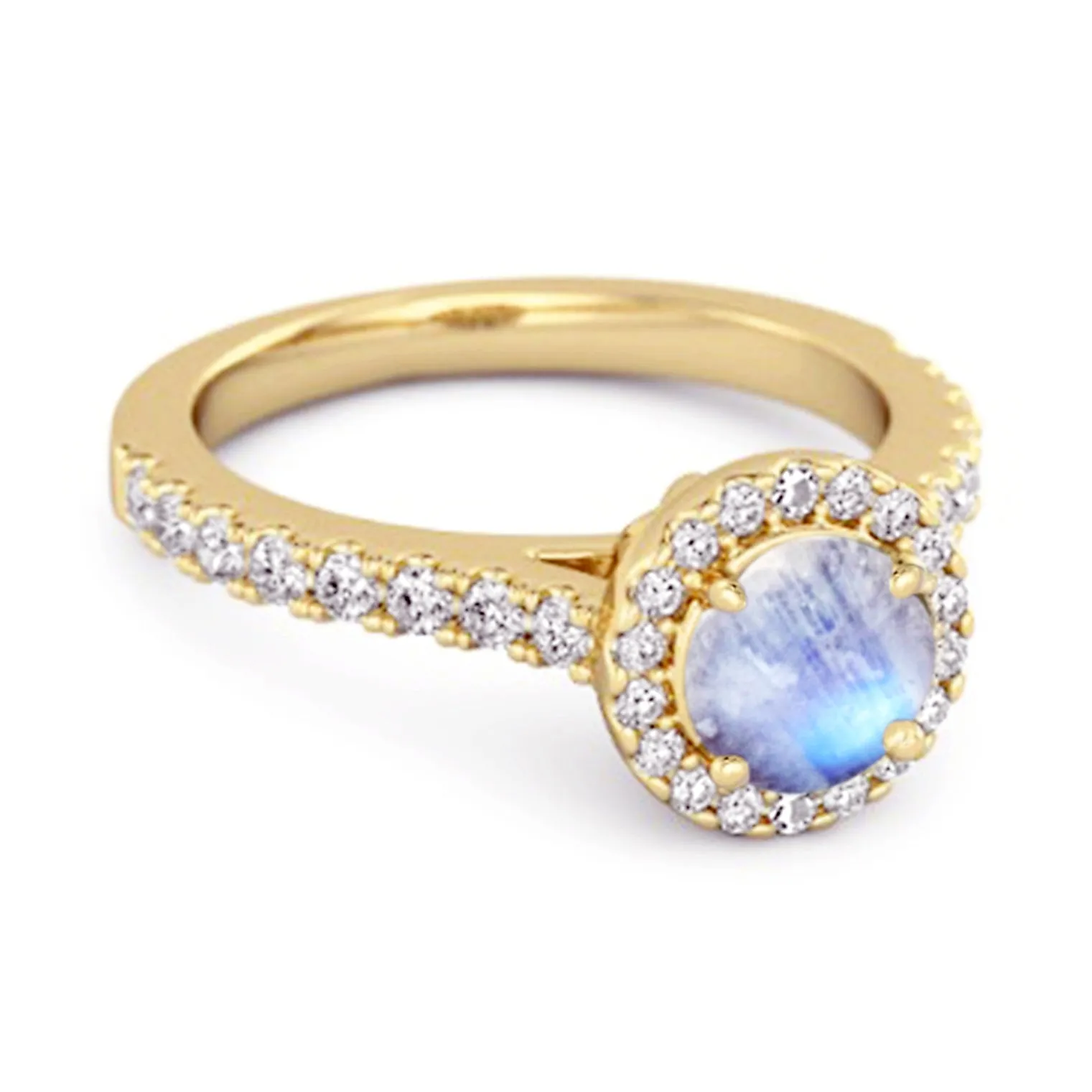 Moonstone Birthstone 925 Sterling Silver Solitaire Accents Ring