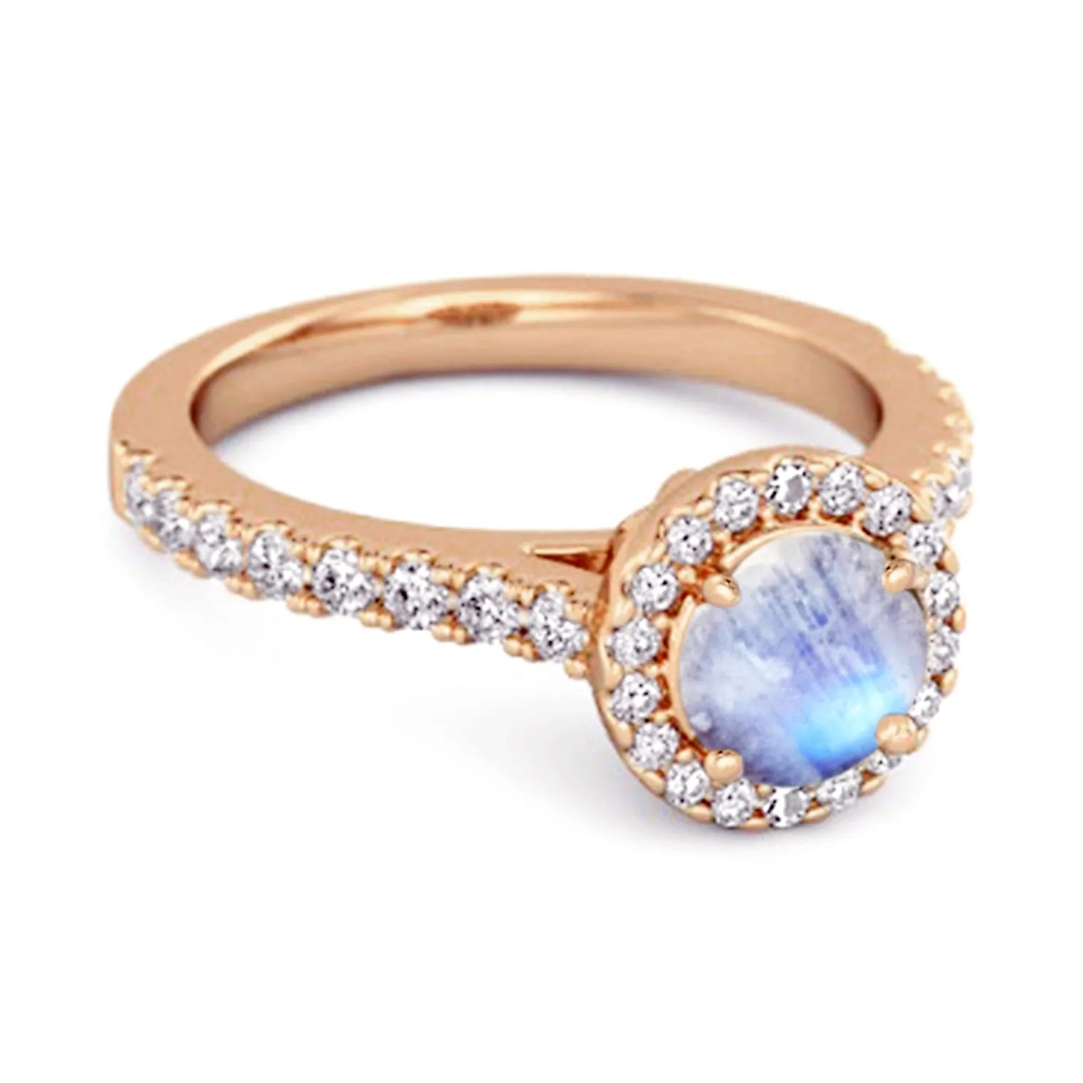Moonstone Birthstone 925 Sterling Silver Solitaire Accents Ring