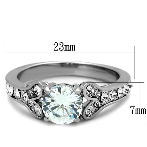 MT 8191 - Round Cut Crystal - Designer Style- Newest - April Birthstone Heart Design