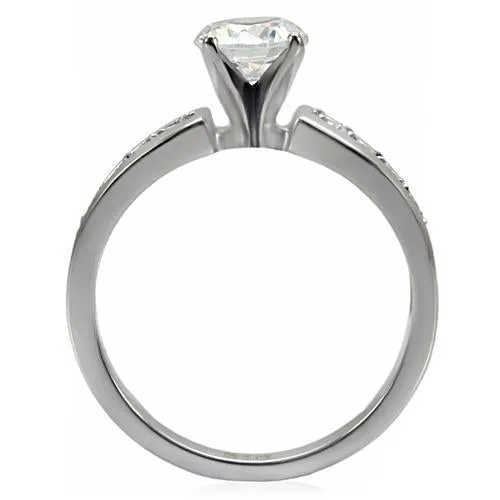 MT860 - Beautiful Engagement Ring with Channel Set Crystals on Shaft - Newest - April Birthstone