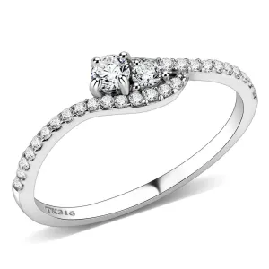 MTad283 - High Polished Stainless Steel - Clear Crystals