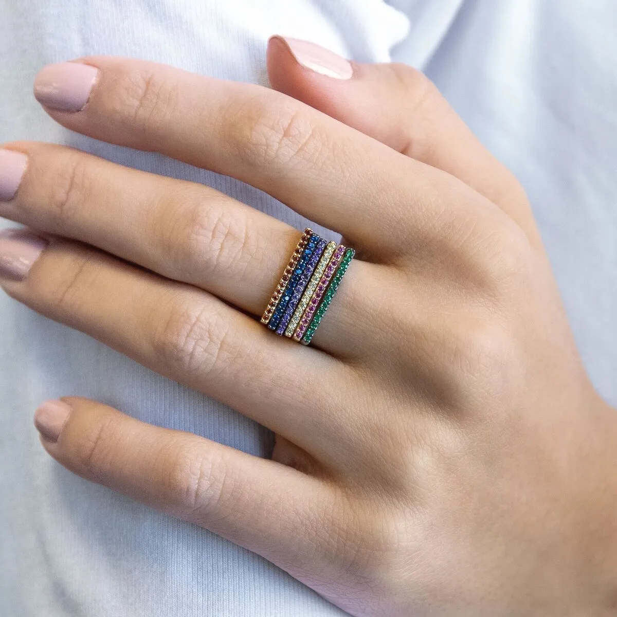 Multi -Color Bar Set Ring