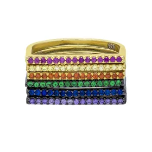 Multi -Color Bar Set Ring