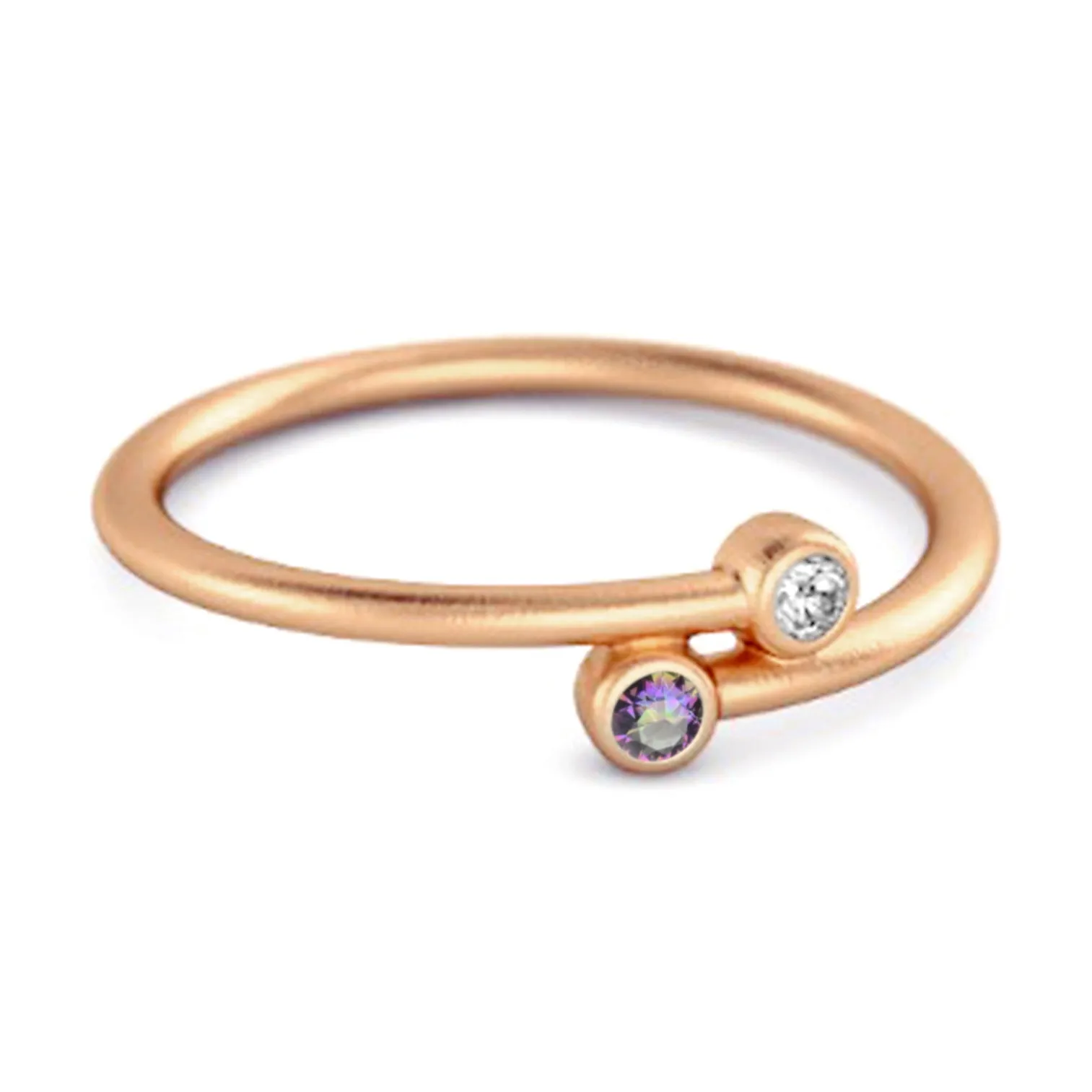 Mystic Topaz Birthstone 925 Sterling Silver Personalized Split Ring