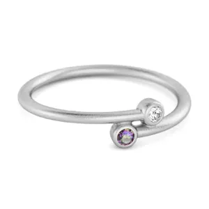 Mystic Topaz Birthstone 925 Sterling Silver Personalized Split Ring