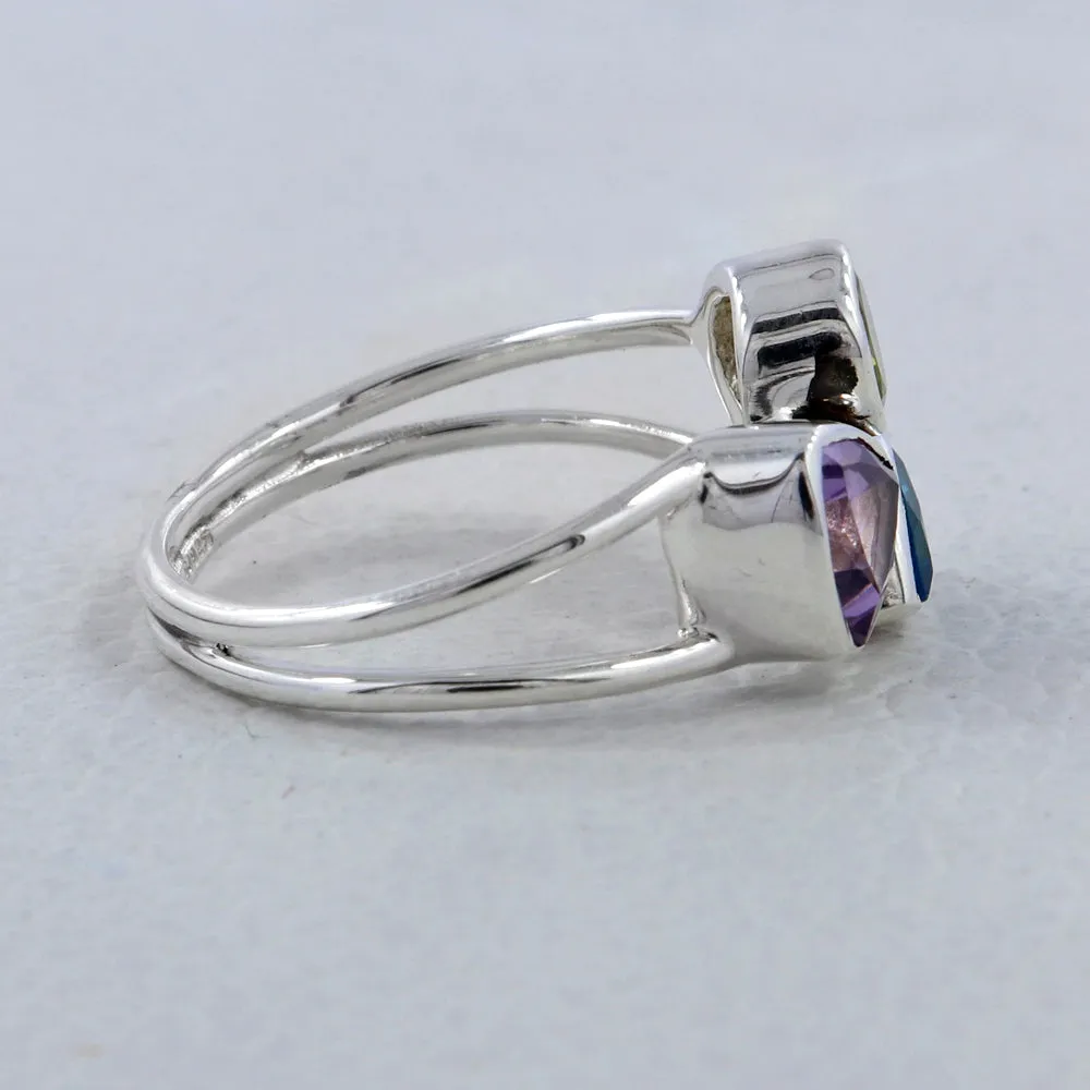 Natural Amethyst Gemstone Birthstone Ring