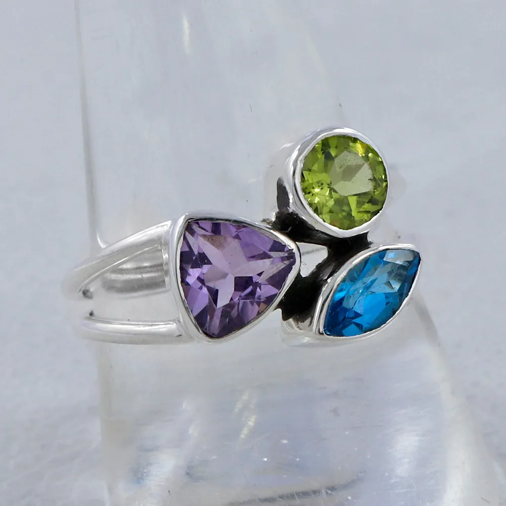 Natural Amethyst Gemstone Birthstone Ring