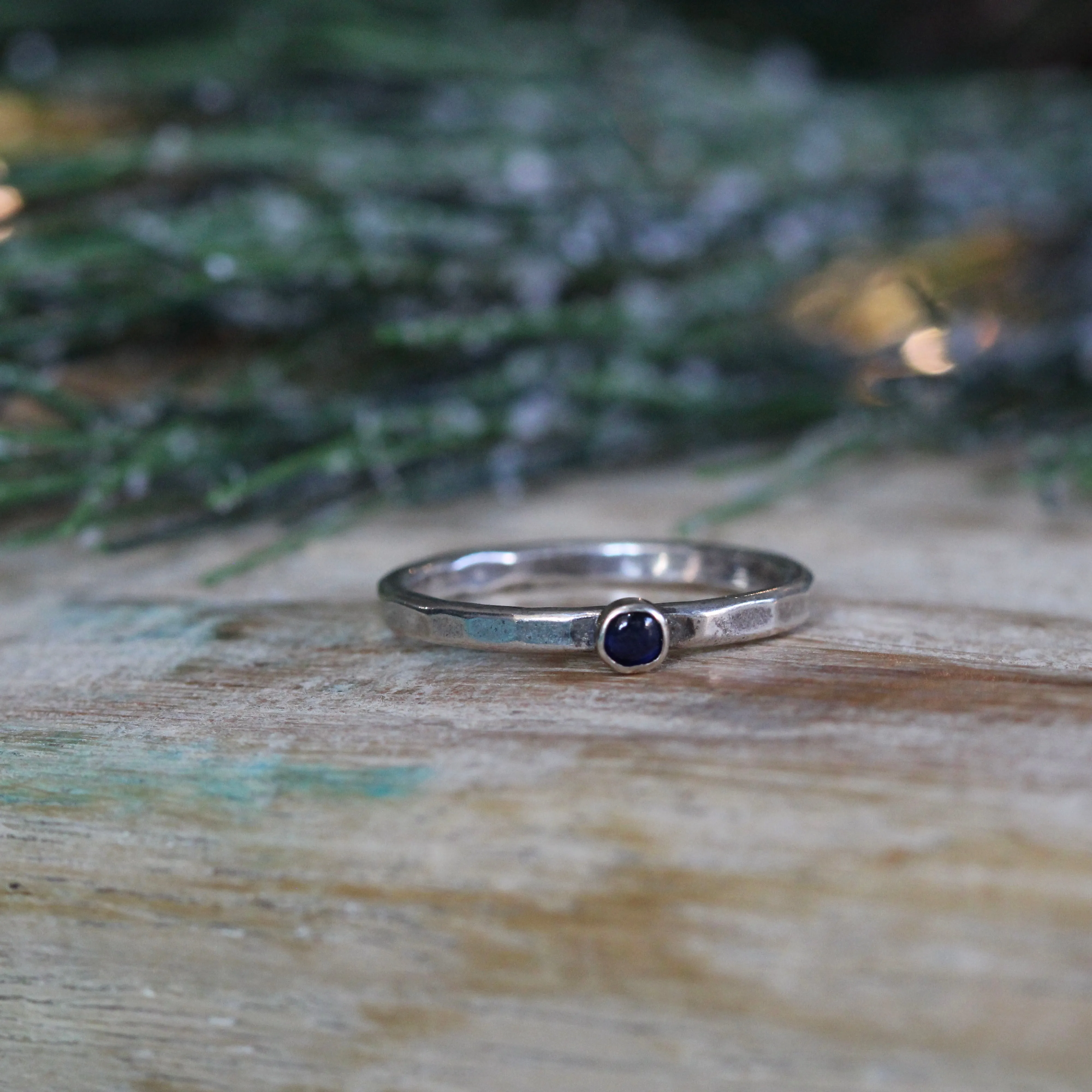 Natural Birthstone stacking rings sterling silver