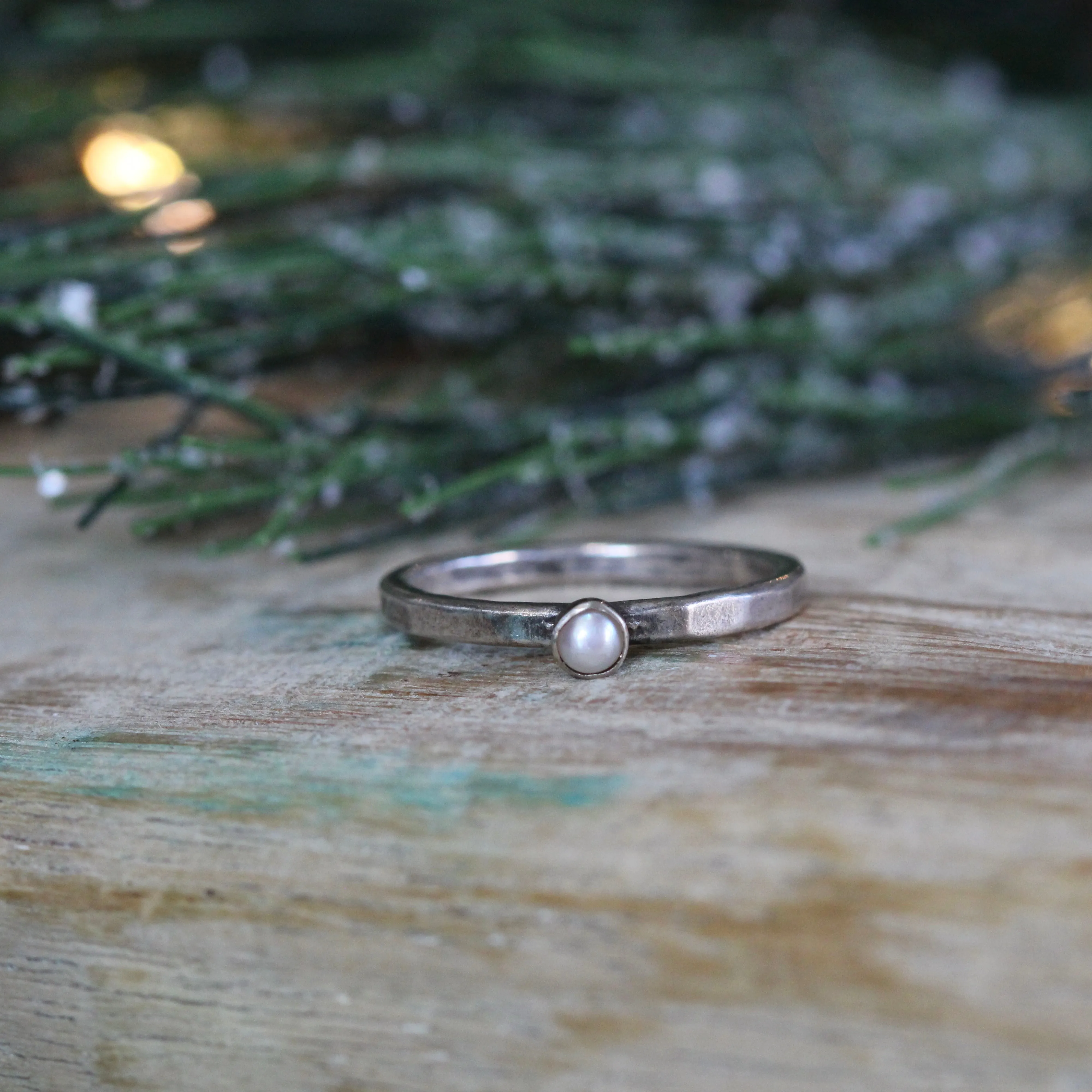 Natural Birthstone stacking rings sterling silver