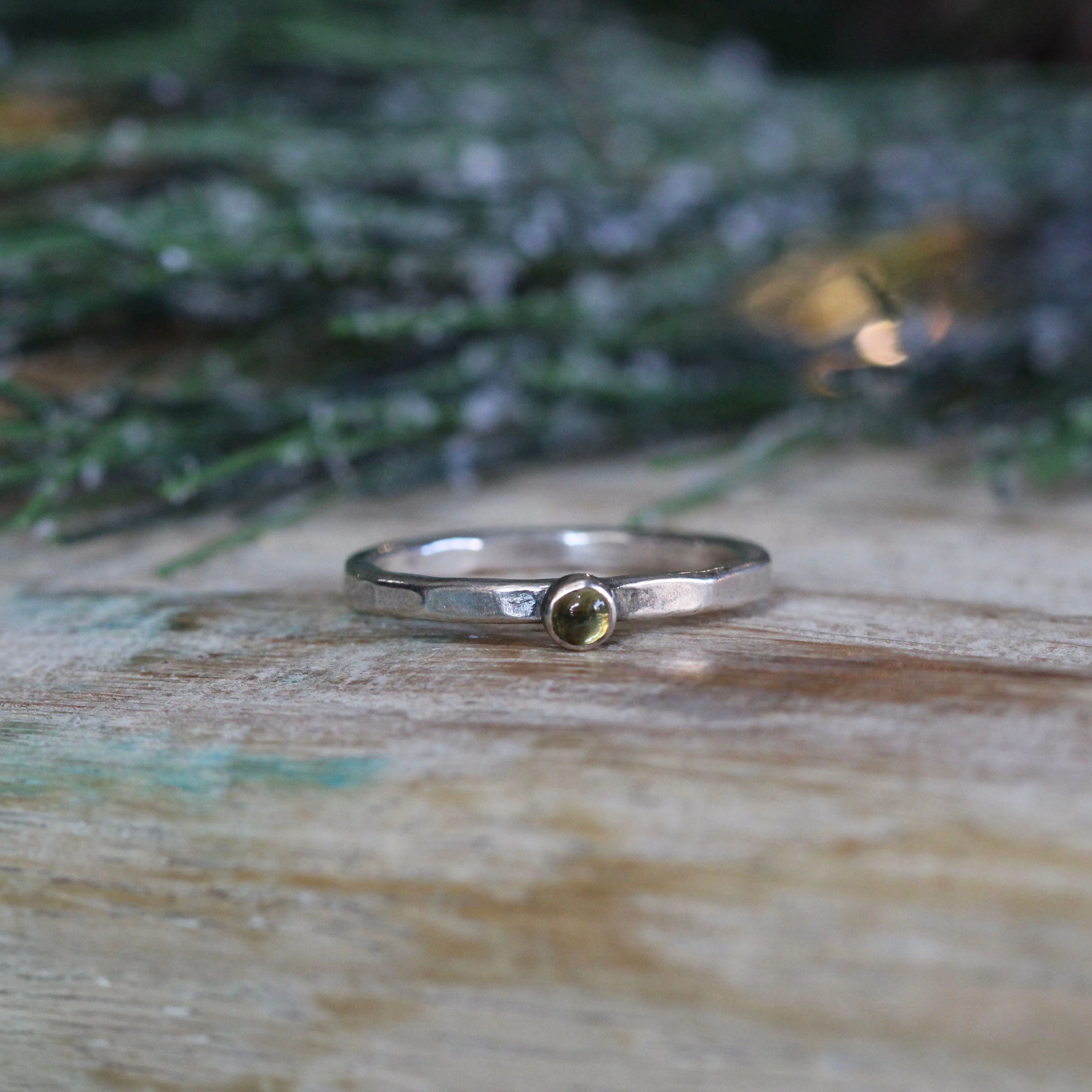 Natural Birthstone stacking rings sterling silver