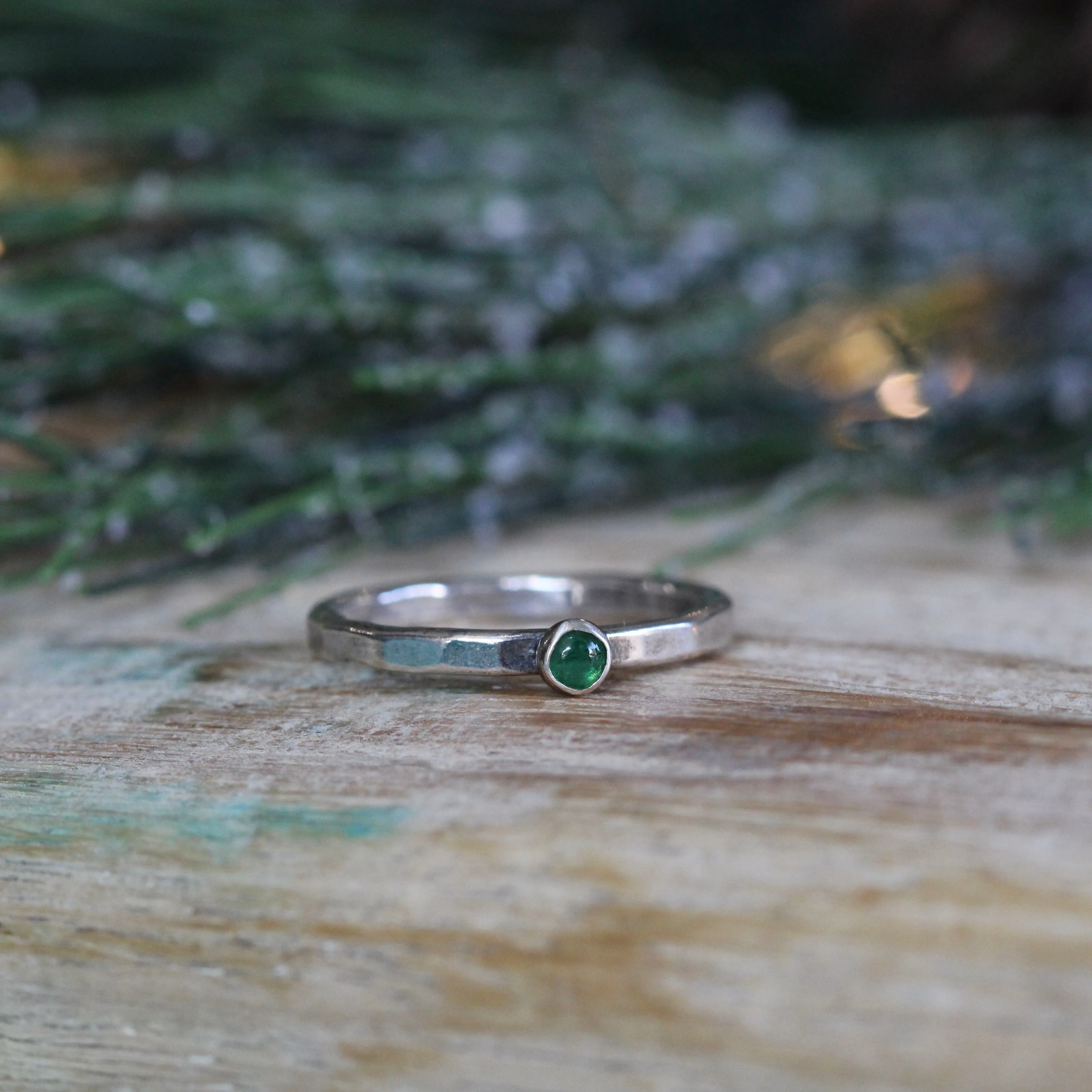 Natural Birthstone stacking rings sterling silver