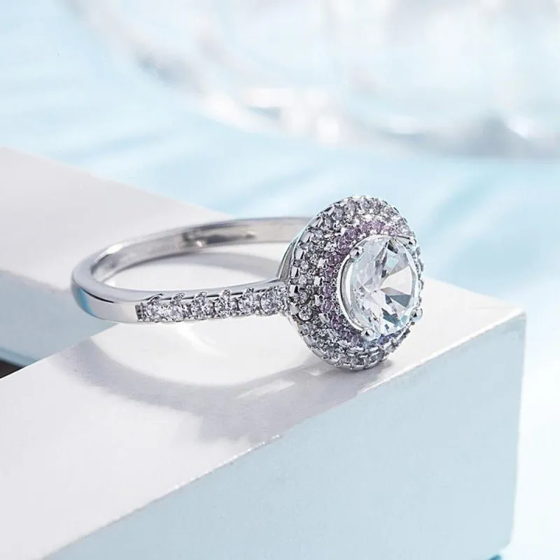 Natural Moissanite Engagement Ring for Women  Diamond18K Gold Jewelry