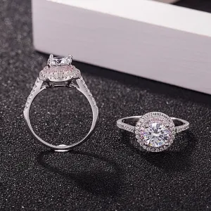 Natural Moissanite Engagement Ring for Women  Diamond18K Gold Jewelry