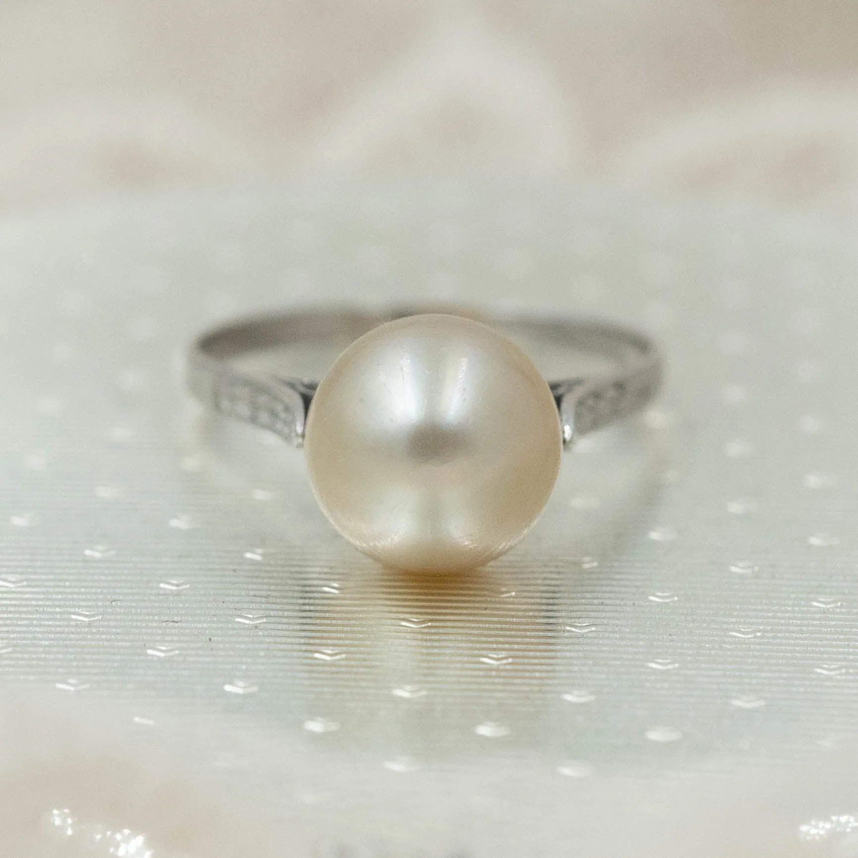 Natural Pearl Solitaire Ring c1910