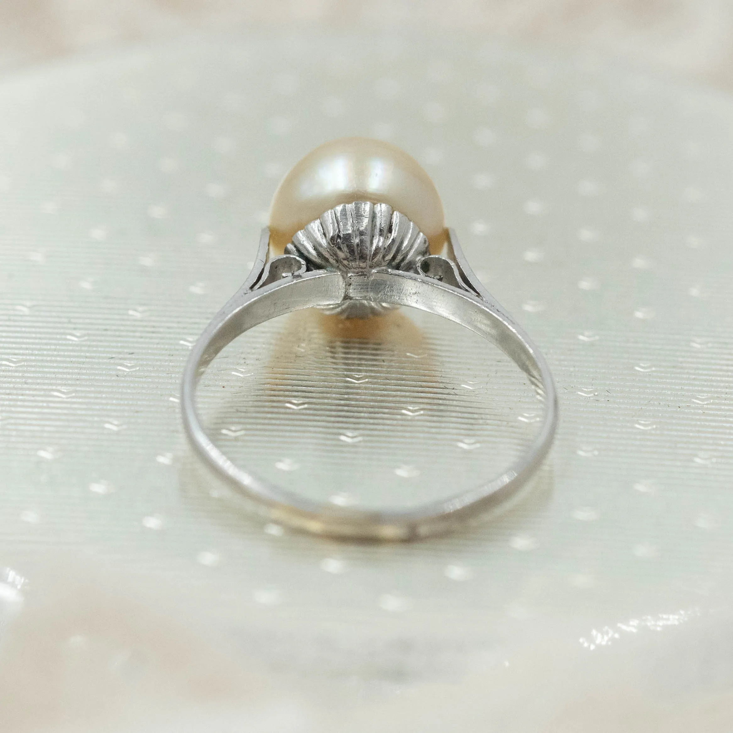 Natural Pearl Solitaire Ring c1910