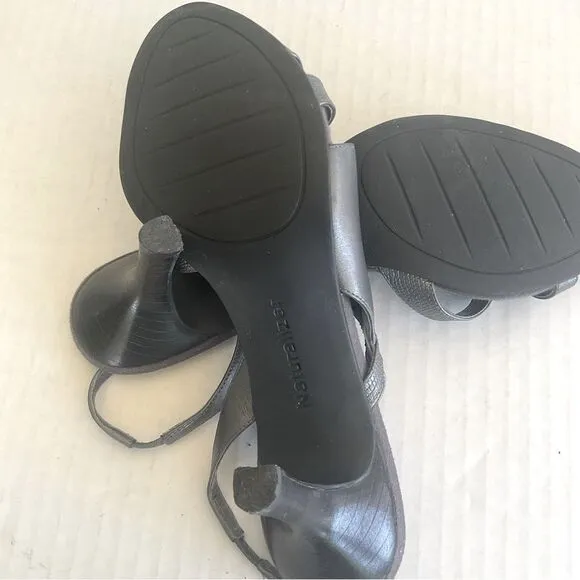 Naturalizer Heels Size 7 Gray Strappy Prissy