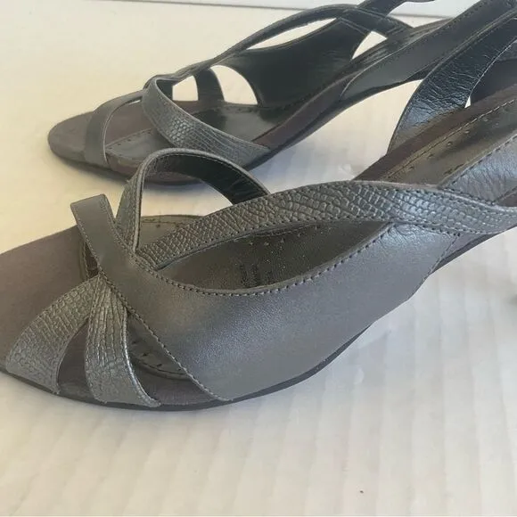 Naturalizer Heels Size 7 Gray Strappy Prissy