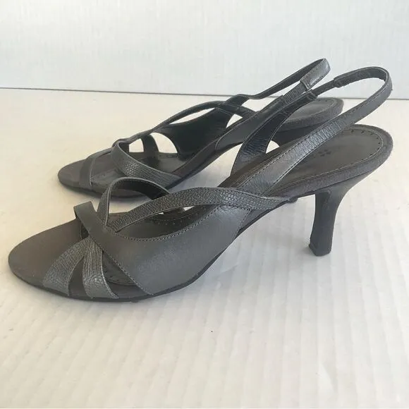 Naturalizer Heels Size 7 Gray Strappy Prissy