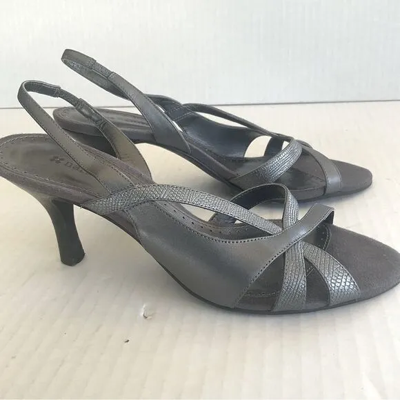 Naturalizer Heels Size 7 Gray Strappy Prissy
