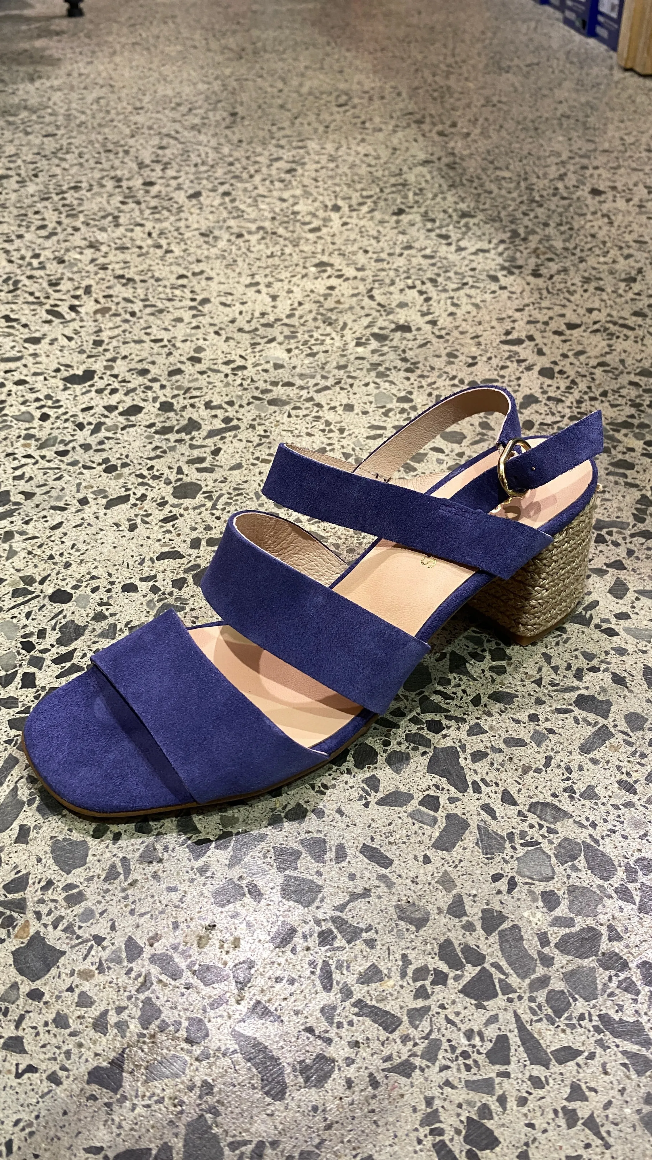 Nice Things Jute Heel Sandal Blue