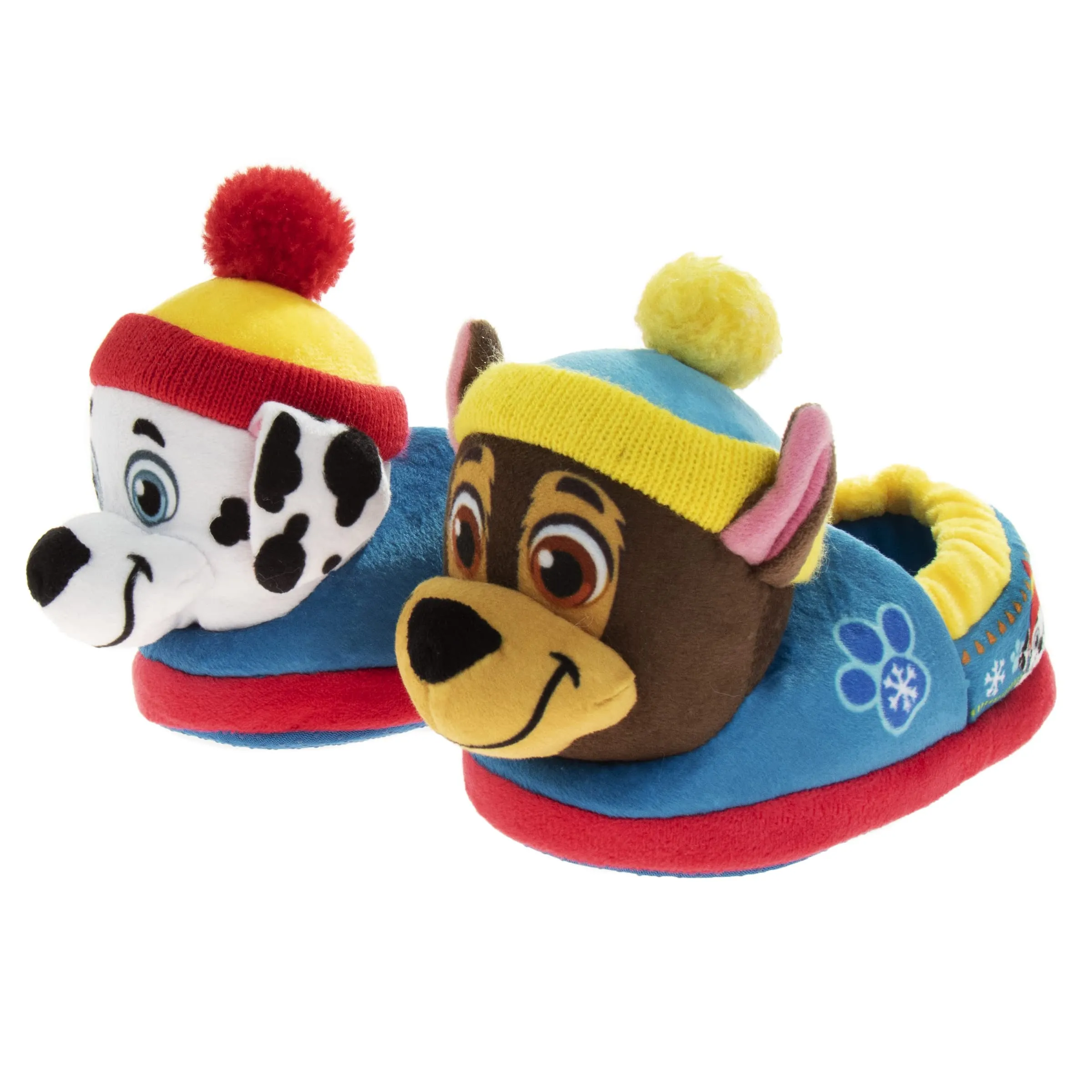 Nickelodeon Paw Patrol slippers - Boys Chase and Marshall House Shoes - Plush Lightweight Warm indoor Comfort Soft Aline House Slippers - Blue 3D Ears (Toddler - Little Kid)
