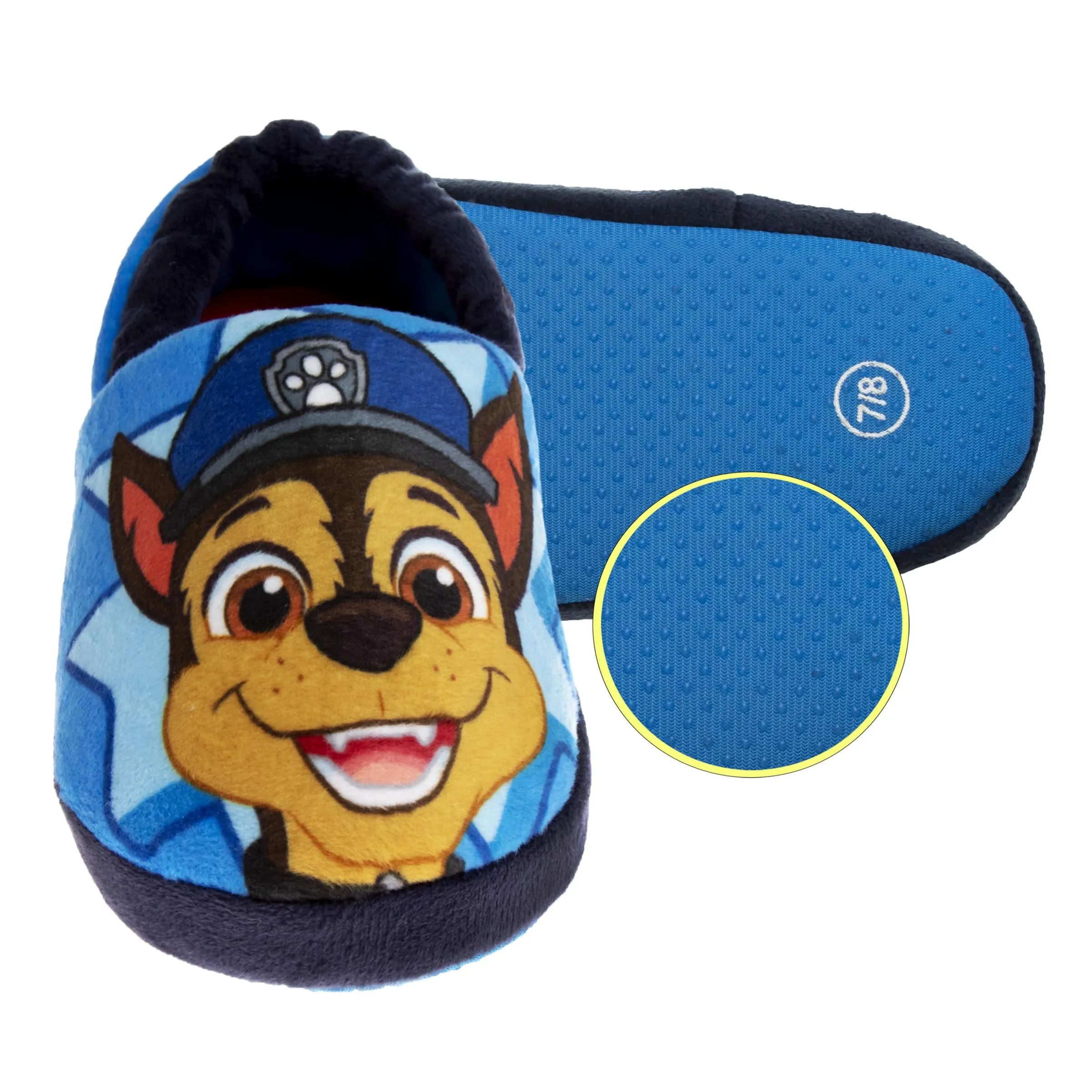 Nickelodeon Paw Patrol slippers - Boys Chase and Marshall House Shoes - Plush Lightweight Warm indoor Comfort Soft Aline House Slippers - Blue 3D Ears (Toddler - Little Kid)