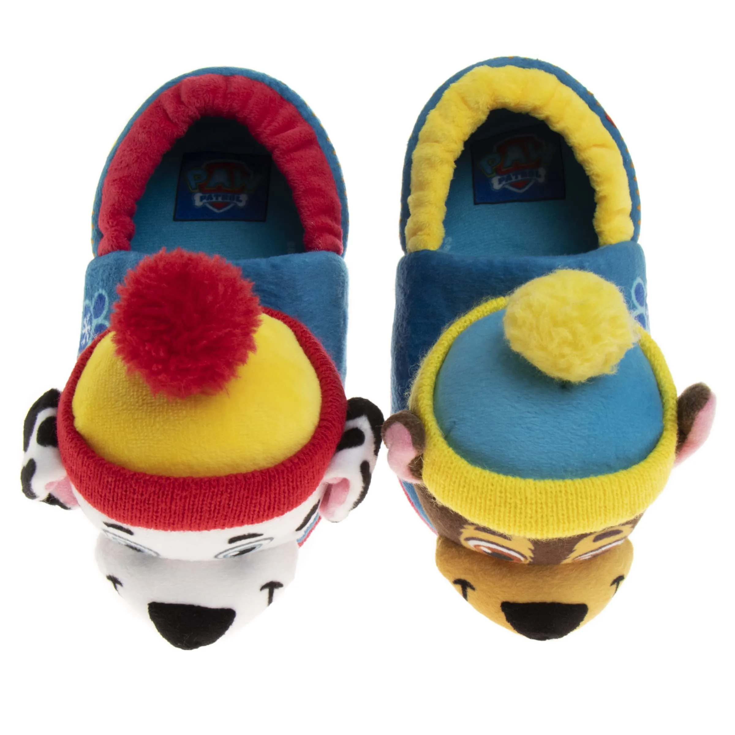 Nickelodeon Paw Patrol slippers - Boys Chase and Marshall House Shoes - Plush Lightweight Warm indoor Comfort Soft Aline House Slippers - Blue 3D Ears (Toddler - Little Kid)