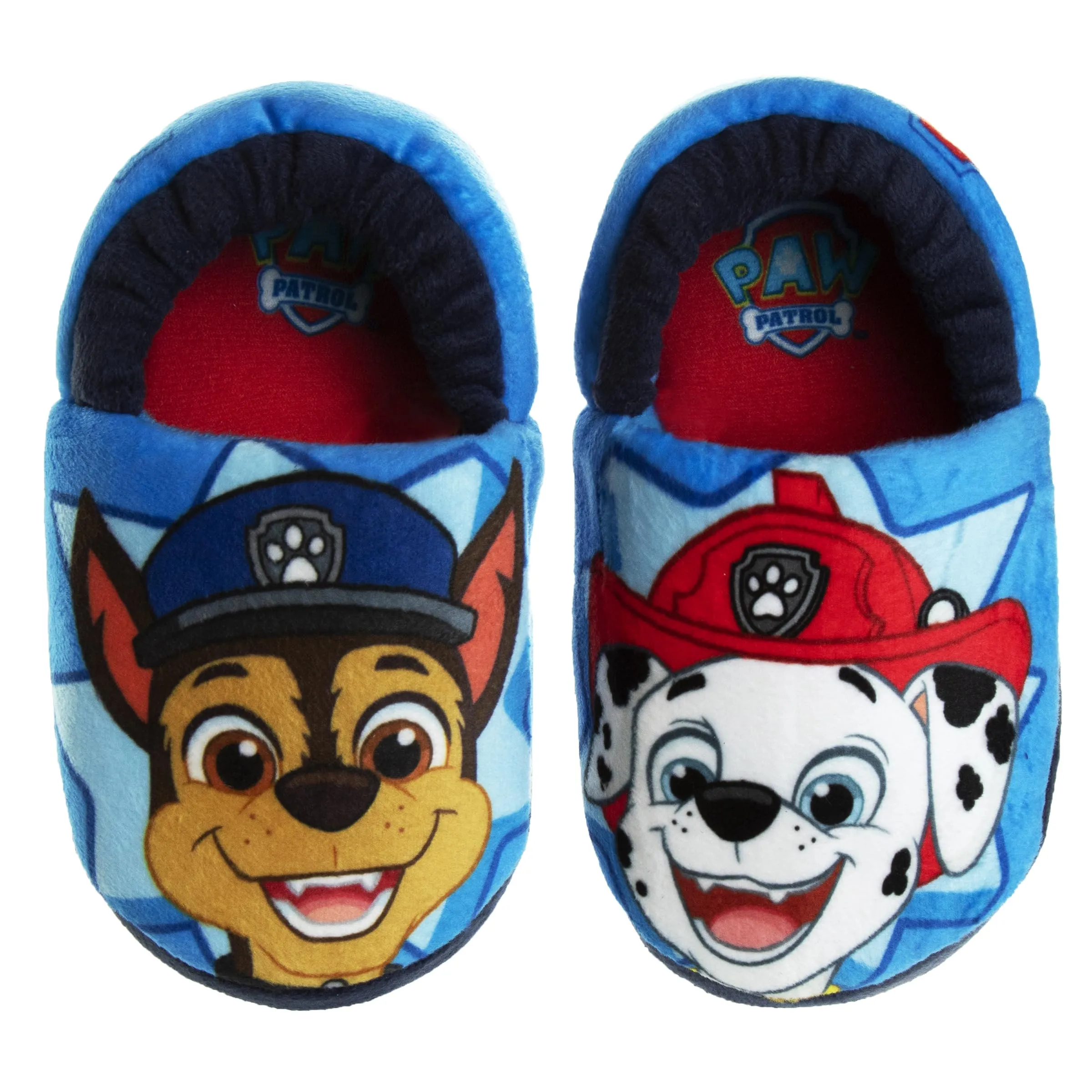 Nickelodeon Paw Patrol slippers - Boys Chase and Marshall House Shoes - Plush Lightweight Warm indoor Comfort Soft Aline House Slippers - Blue 3D Ears (Toddler - Little Kid)