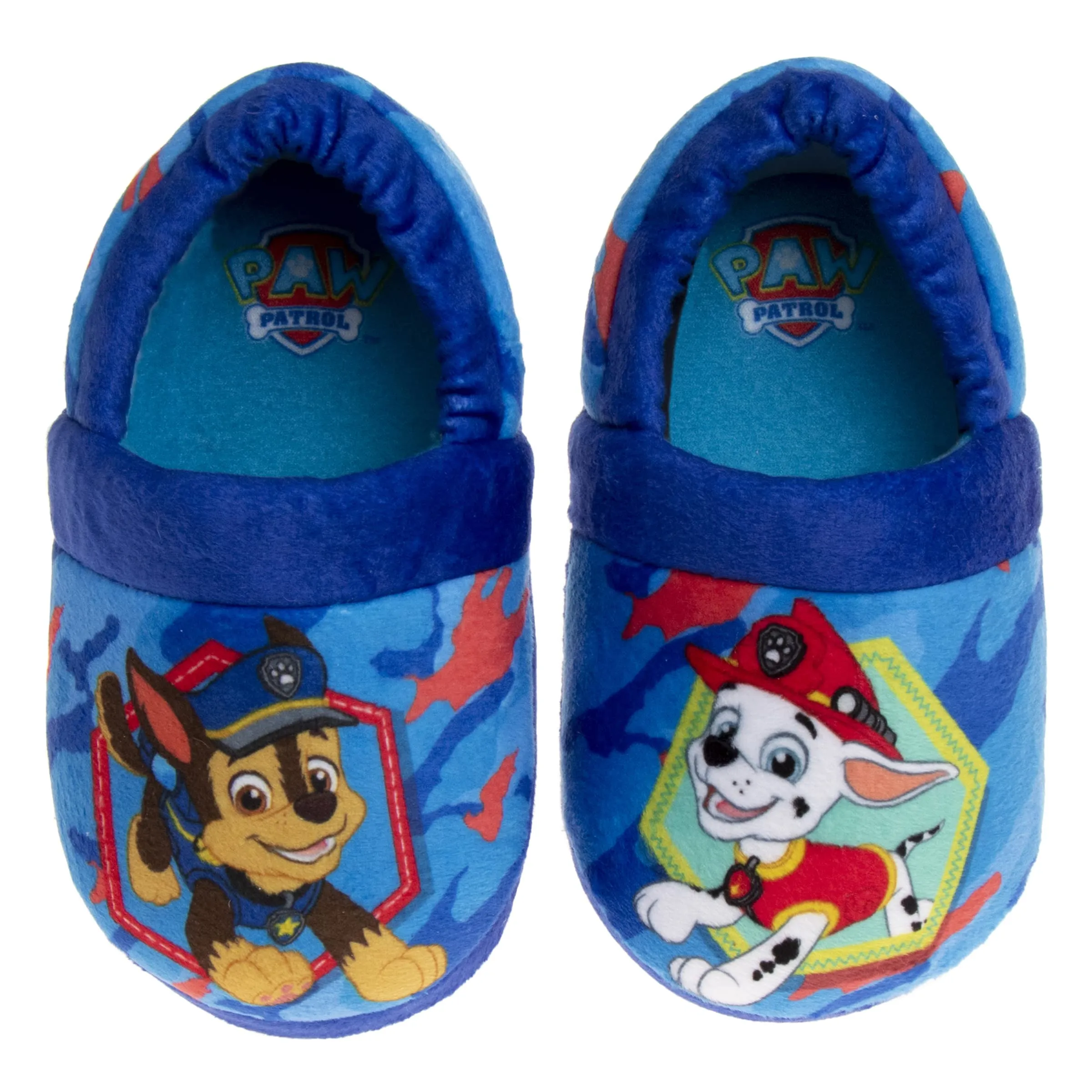 Nickelodeon Paw Patrol slippers - Boys Chase and Marshall House Shoes - Plush Lightweight Warm indoor Comfort Soft Aline House Slippers - Blue 3D Ears (Toddler - Little Kid)