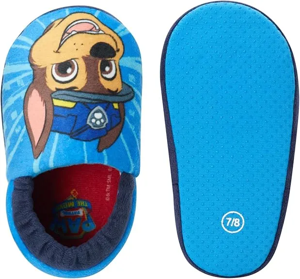 Nickelodeon Paw Patrol slippers - Boys Chase and Marshall House Shoes - Plush Lightweight Warm indoor Comfort Soft Aline House Slippers - Blue 3D Ears (Toddler - Little Kid)