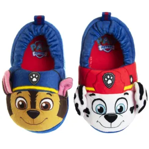 Nickelodeon Paw Patrol slippers - Boys Chase and Marshall House Shoes - Plush Lightweight Warm indoor Comfort Soft Aline House Slippers - Blue 3D Ears (Toddler - Little Kid)