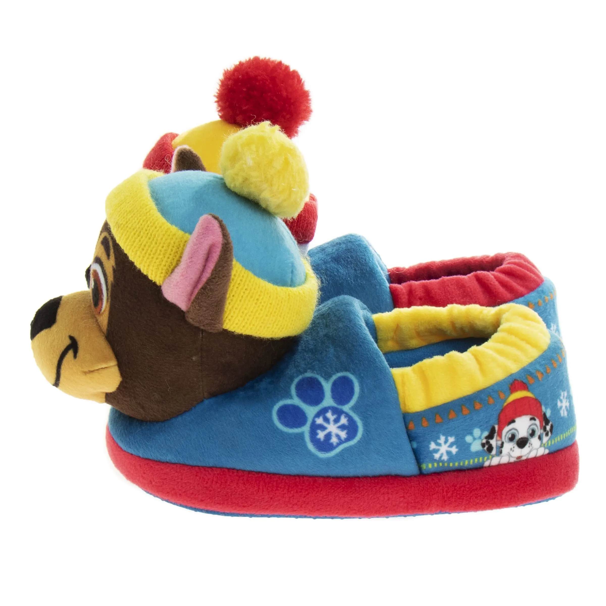 Nickelodeon Paw Patrol slippers - Boys Chase and Marshall House Shoes - Plush Lightweight Warm indoor Comfort Soft Aline House Slippers - Blue 3D Ears (Toddler - Little Kid)
